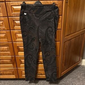 LISETTE Black Paisley Skinny Pants